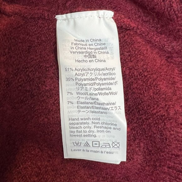 J Crew Sweater Womens Medium Maroon Button Preppy‎ Extra Soft Yarn Wool Blend M - Picture 11 of 13